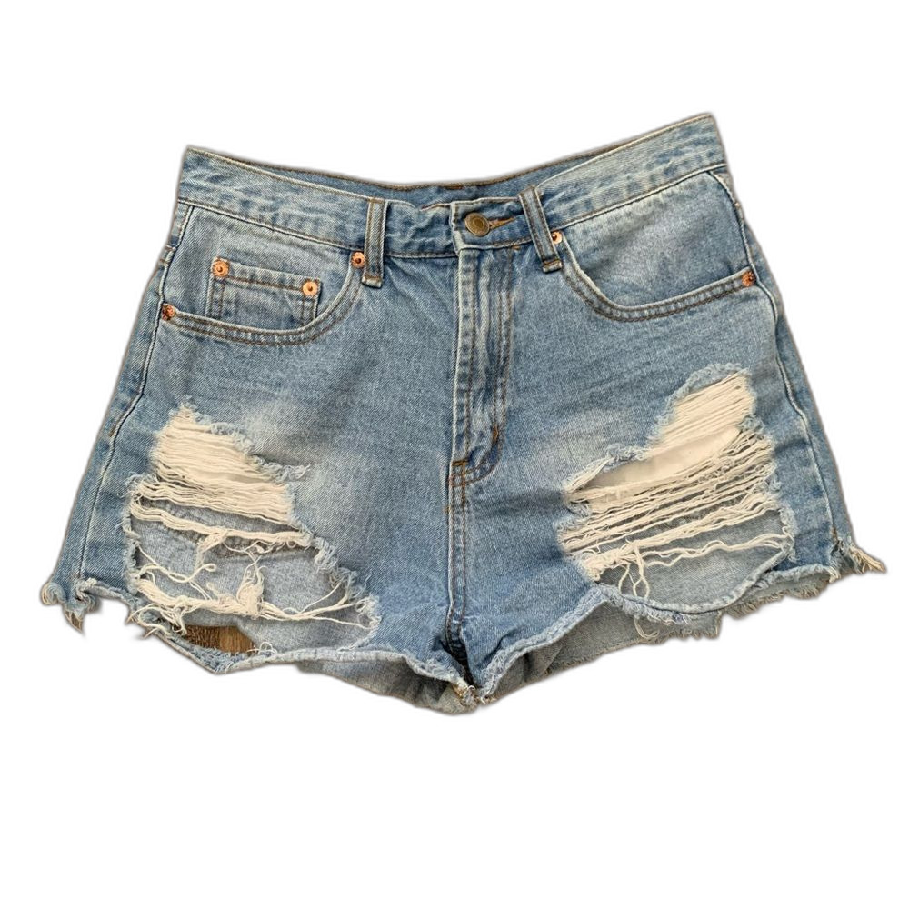 Signature8 Blue Distressed Jean Shorts Size Medium